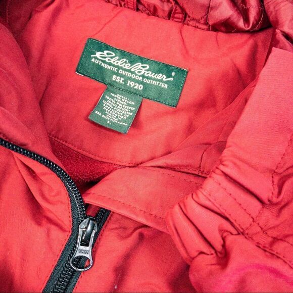 Eddie Bauer Red Windbreaker Winter Jacket Sz L - Picture 7 of 12